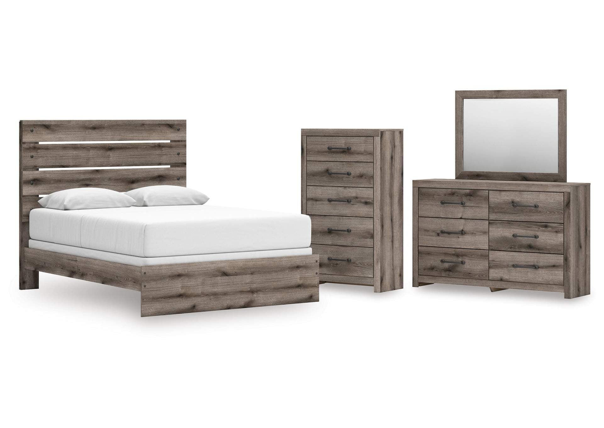 Urbanoore Queen Panel Bed, Dresser, Mirror and Chest
