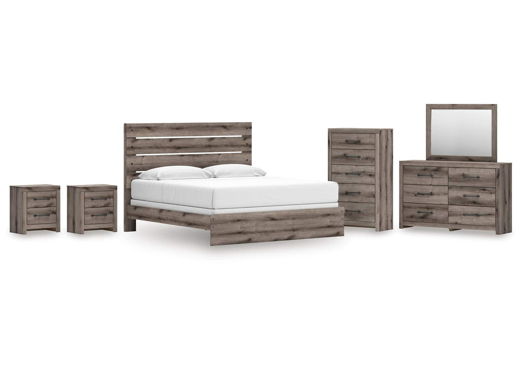 Urbanoore King Panel Bed, Dresser, Mirror, Chest and 2 Nightstands