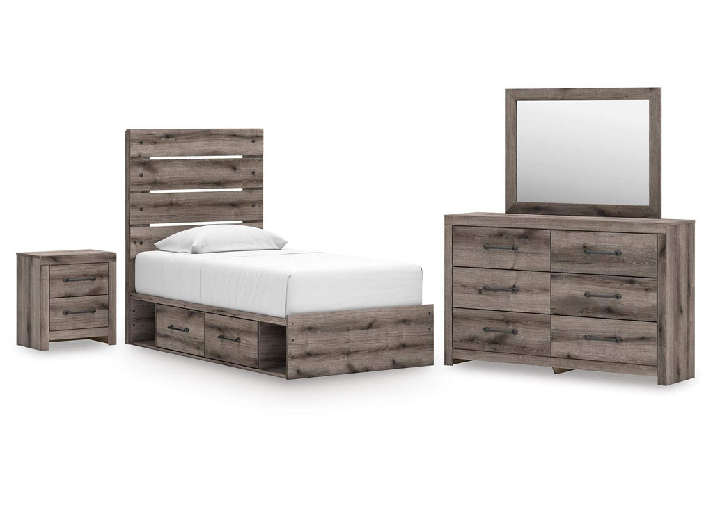 Urbanoore Twin Panel Bed with Storage, Dresser, Mirror and Nightstand