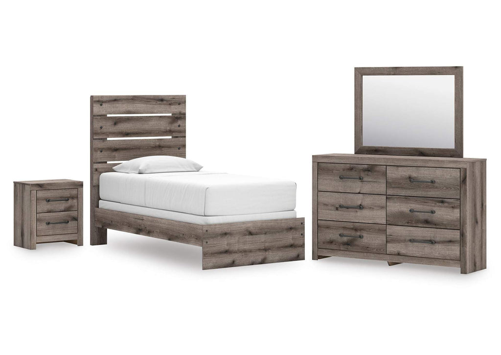 Urbanoore Twin Panel Bed, Dresser, Mirror and Nightstand