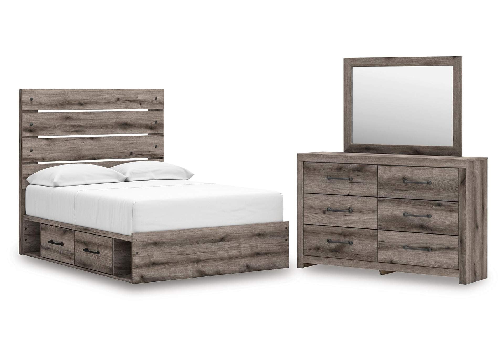 Urbanoore Full Panel Storage Bed, Dresser and Mirror