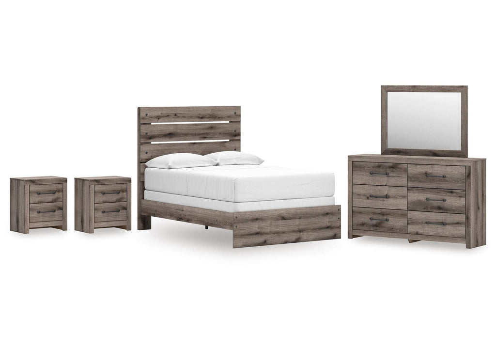 Urbanoore Full Panel Bed, Dresser, Mirror and 2 Nightstands