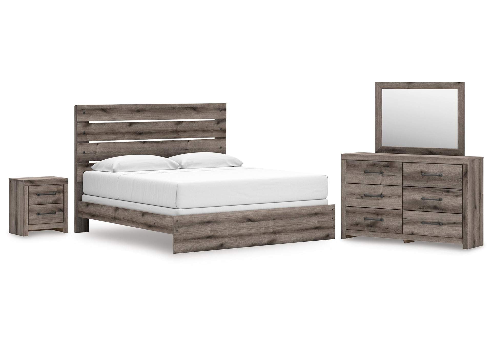 Urbanoore King Panel Bed, Dresser, Mirror and Nightstand
