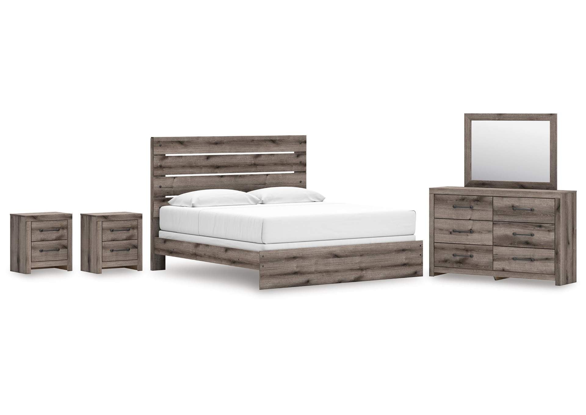 Urbanoore King Panel Bed, Dresser, Mirror and 2 Nightstands