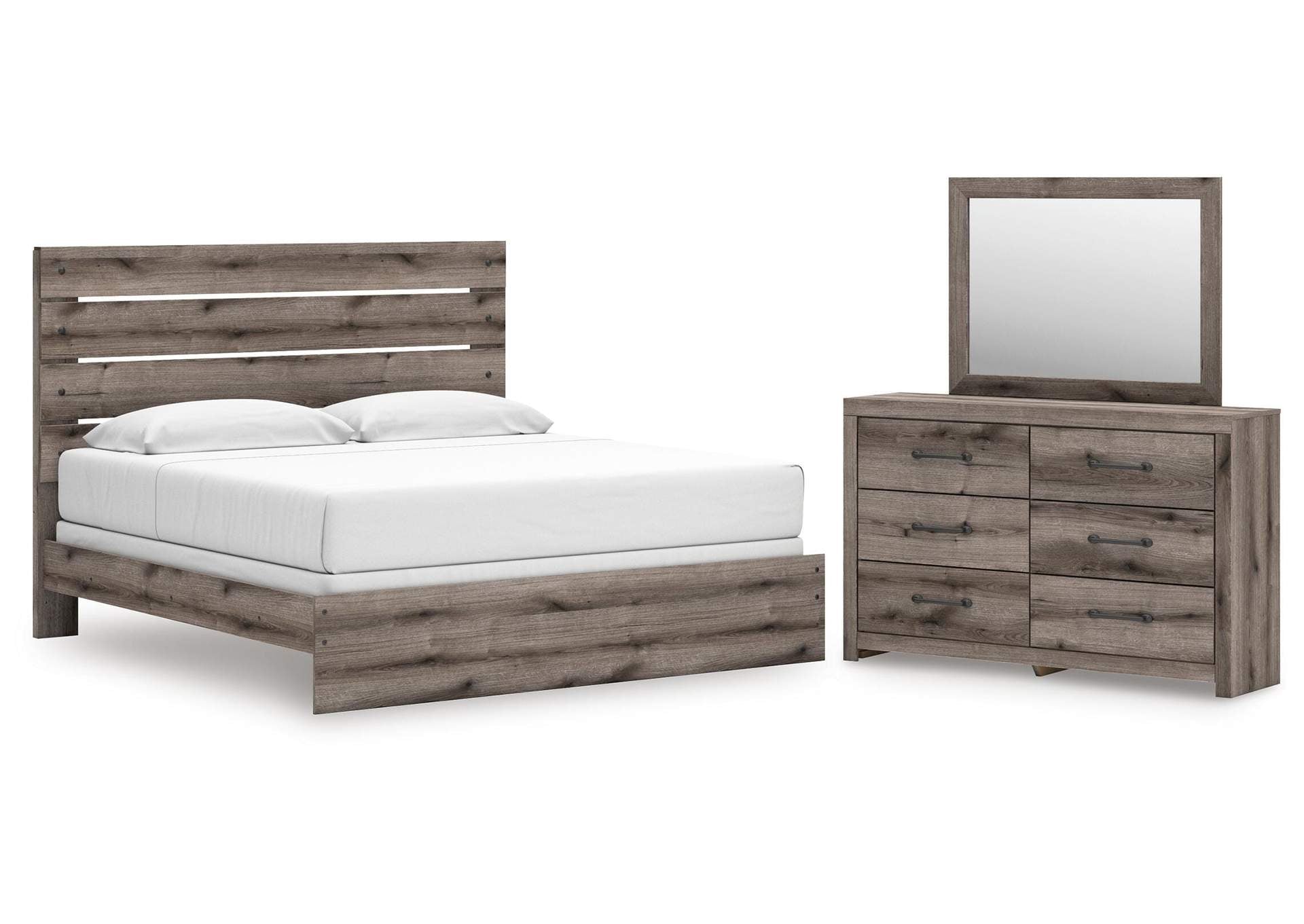 Urbanoore King Panel Bed, Dresser and Mirror