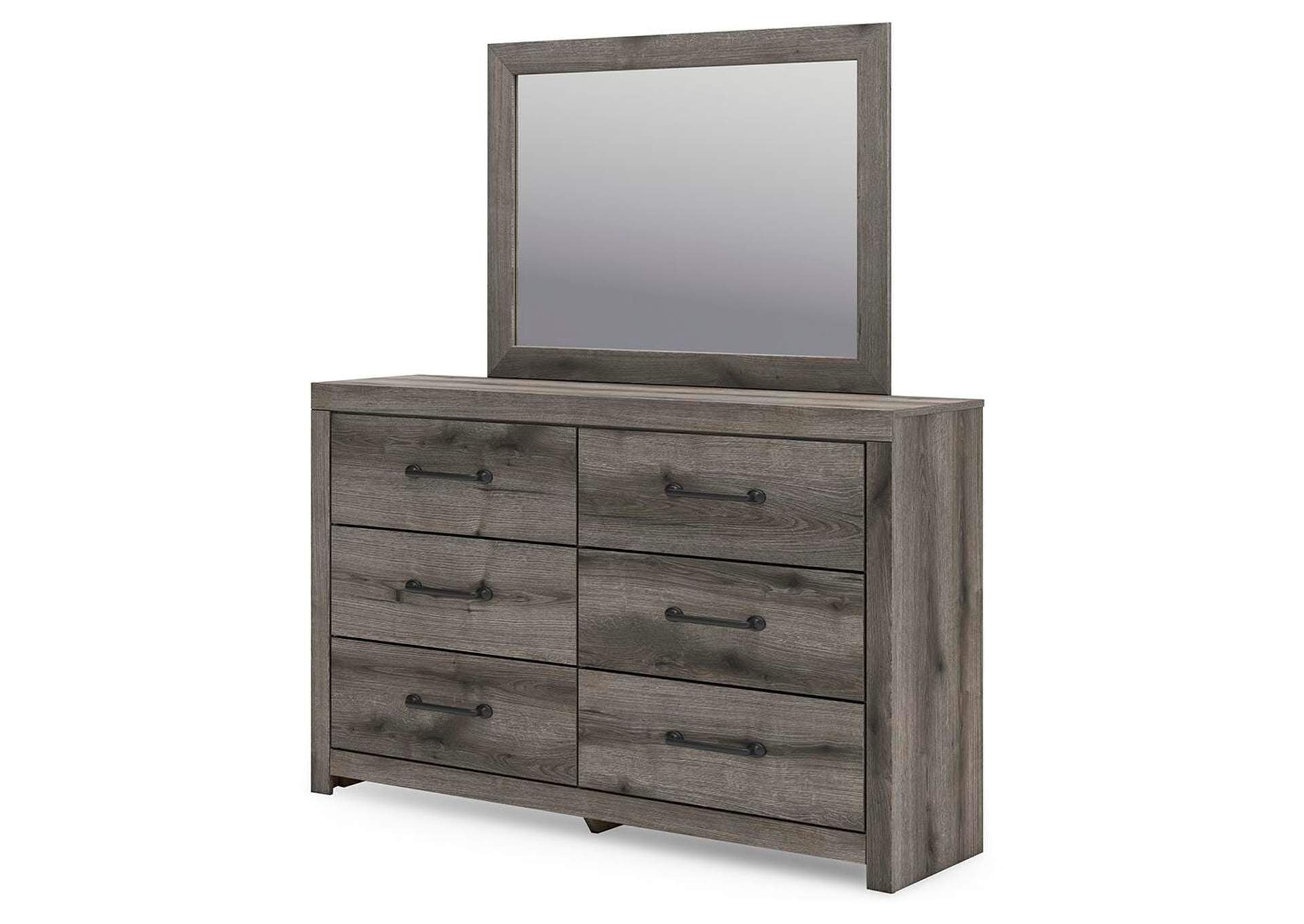 Urbanoore Queen Panel Bed, Dresser, Mirror and Nightstand angled view