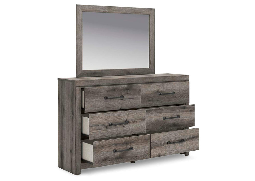 Urbanoore Queen Panel Bed, Dresser and Mirror angled view