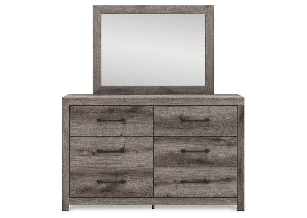 Urbanoore Twin Panel Bed with Storage, Dresser, Mirror, Chest and Nightstand front view
