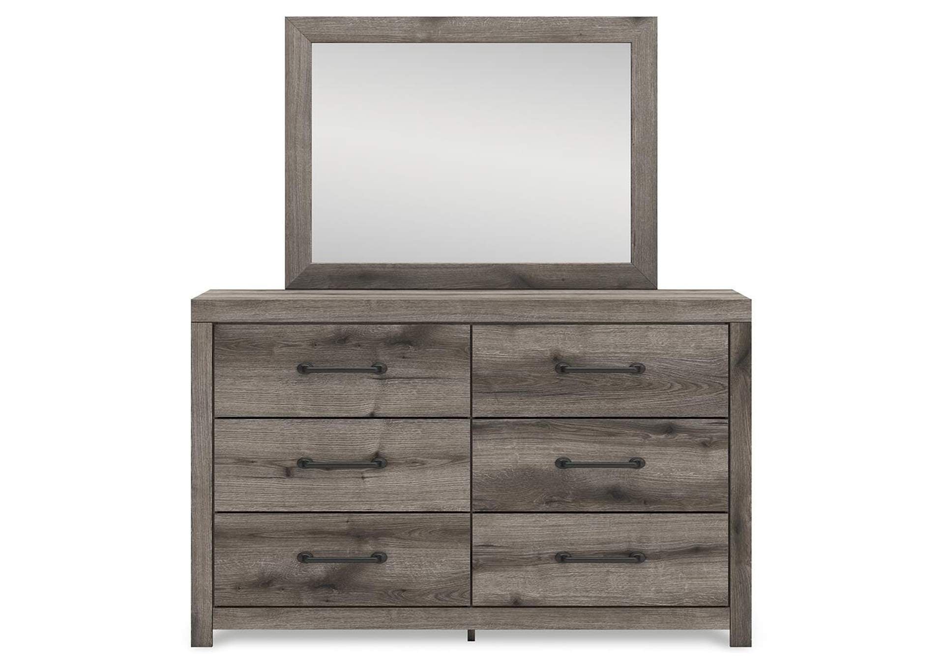 Urbanoore Full Panel Bed, Dresser, Mirror and Nightstand front view