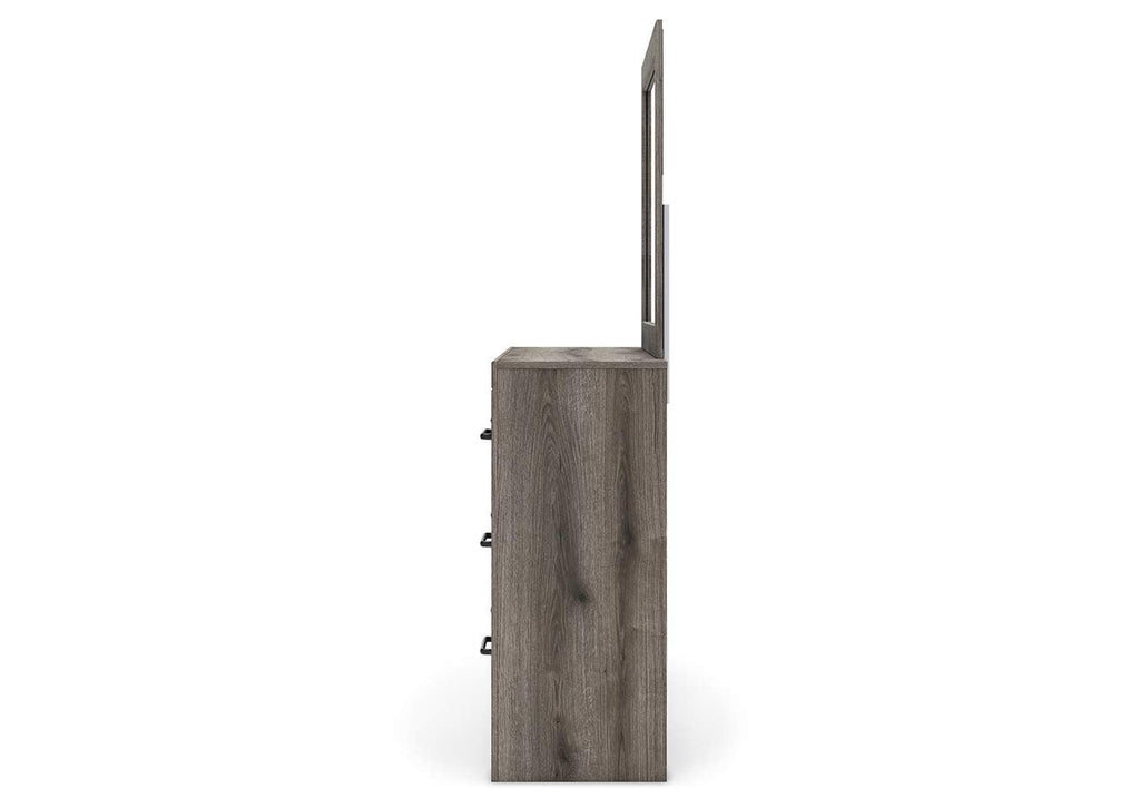 Urbanoore Twin Panel Bed with Storage, Dresser, Mirror and 2 Nightstands side view