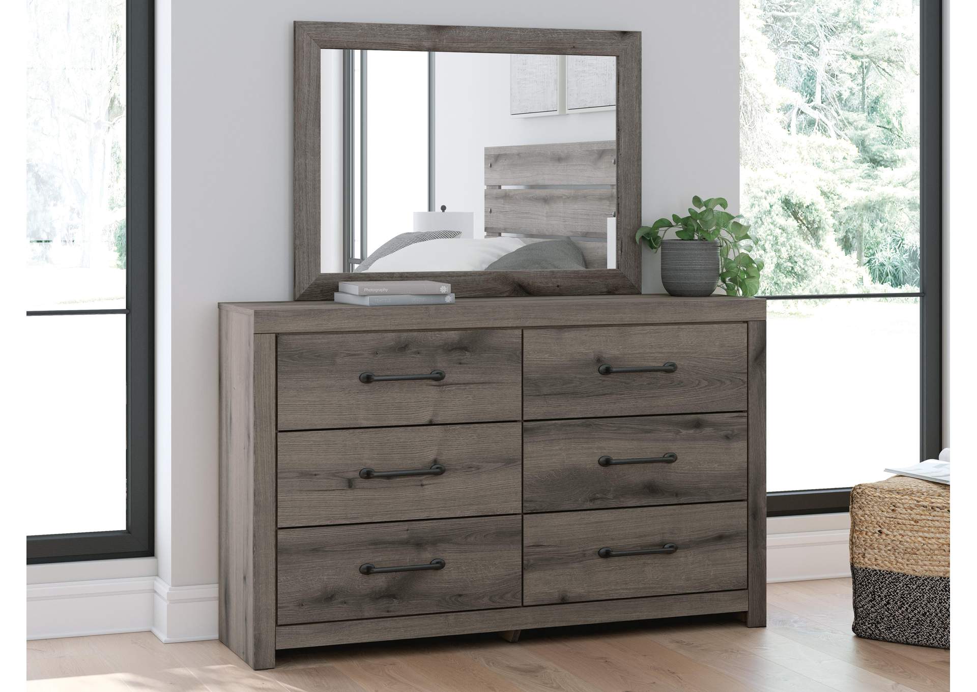 Urbanoore Twin Panel Bed, Dresser, Mirror and 2 Nightstands