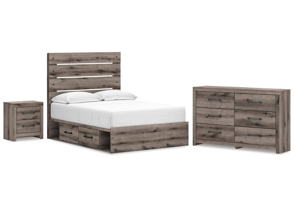 Urbanoore Full Panel Bed with Storage, Dresser and Nightstand
