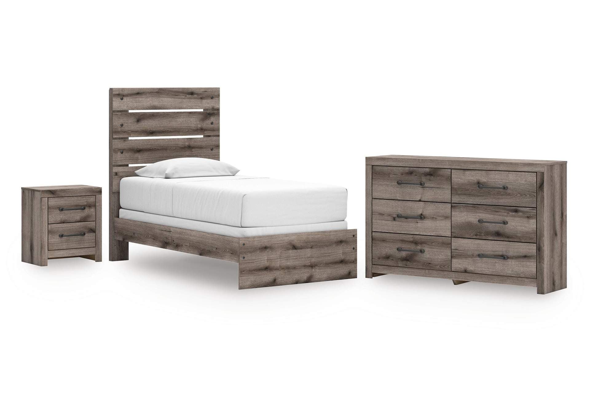 Urbanoore Twin Panel Bed, Dresser and Nightstand
