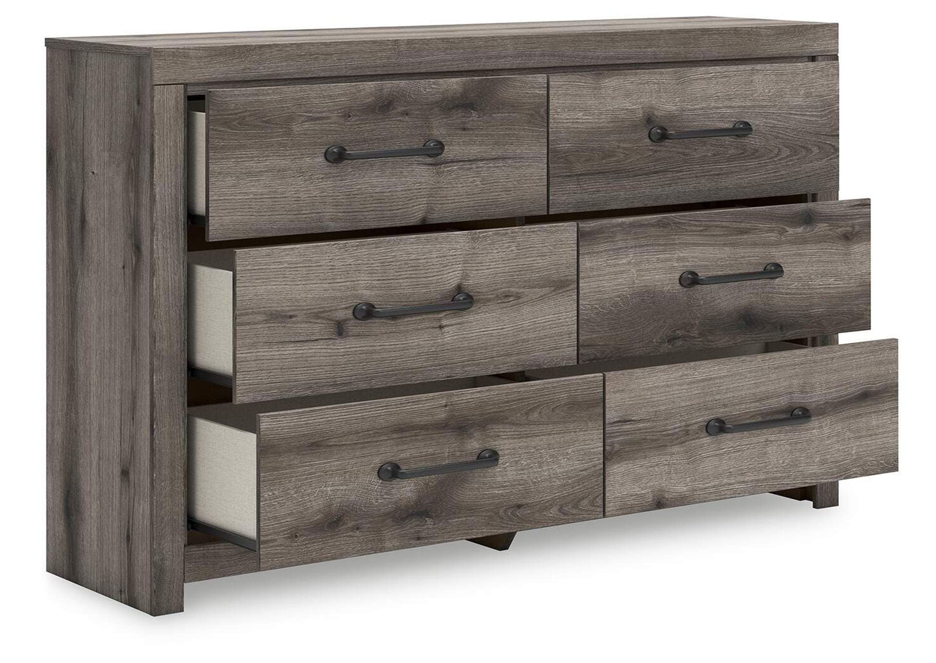 Urbanoore Twin Panel Bed with Storage, Dresser and Nightstand angled view