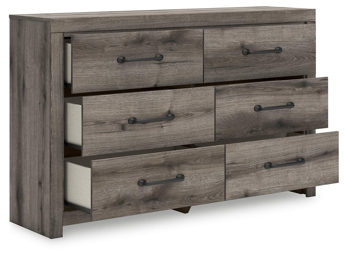 Graystorm Dresser in Brown Gray, open view