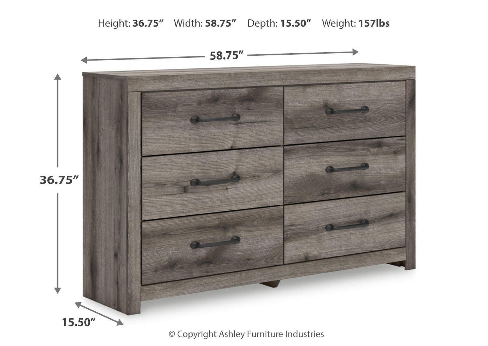 Urbanoore Full Panel Storage Bed and Dresser dimensions