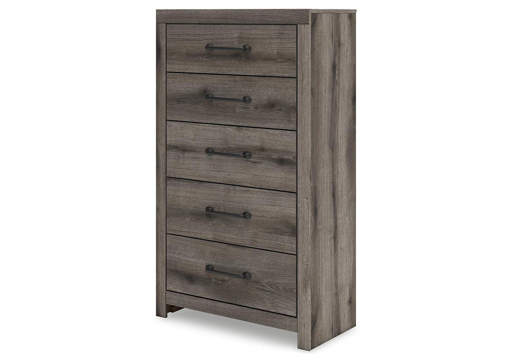 Urbanoore Twin Panel Storage Bed, Dresser, Mirror, Chest and 2 Nightstands angled view