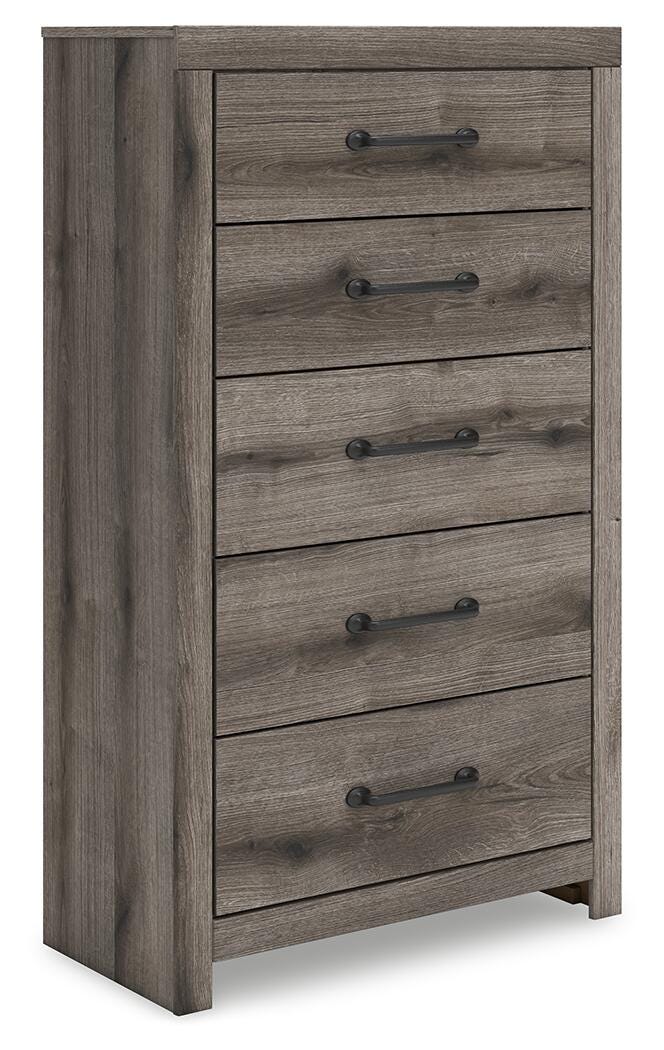 Graystorm Chest of Drawers in Brown Gray, angle view