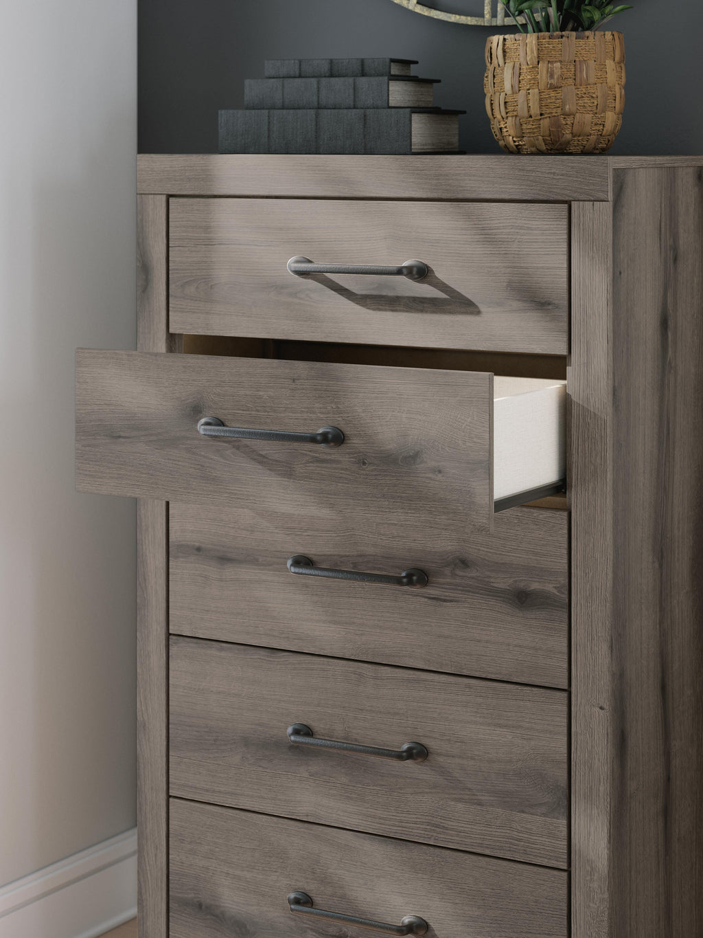Graystorm Chest of Drawers in Brown Gray, detail view