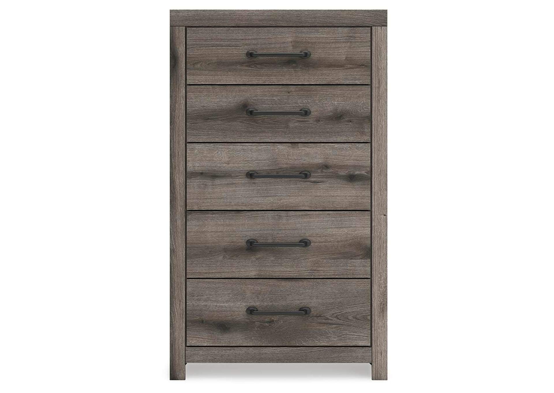 Urbanoore King Panel Bed, Dresser, Mirror and Chest front view