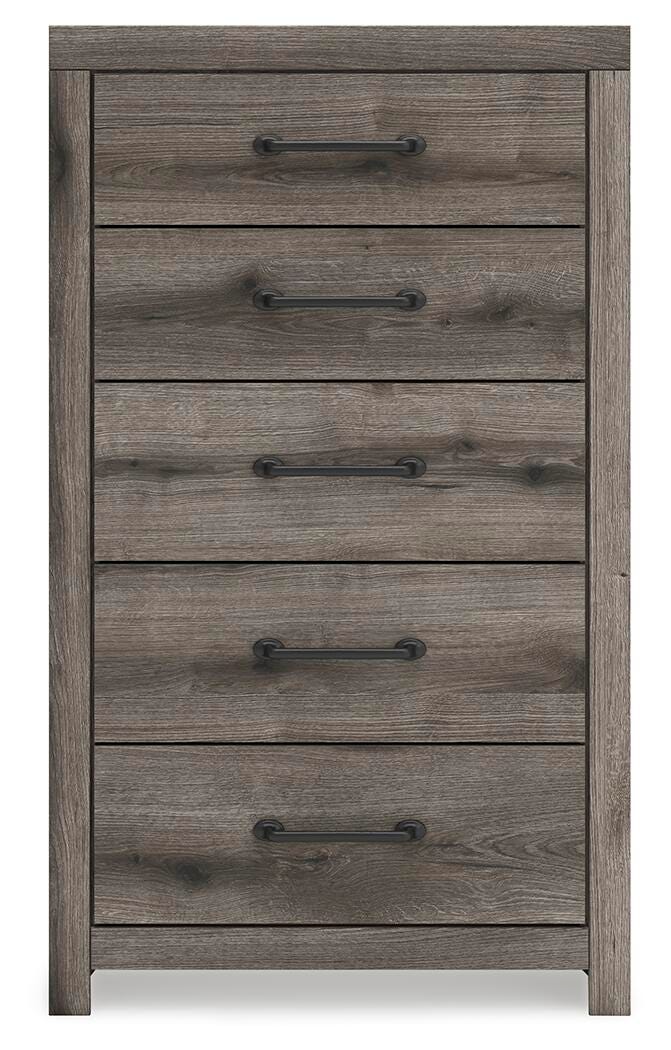 Graystorm Chest of Drawers in Brown Gray, front view