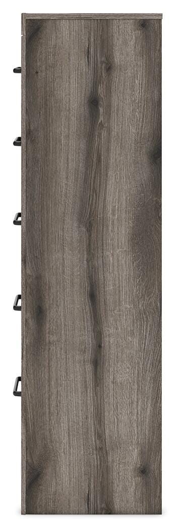Graystorm Chest of Drawers in Brown Gray, alternate side view