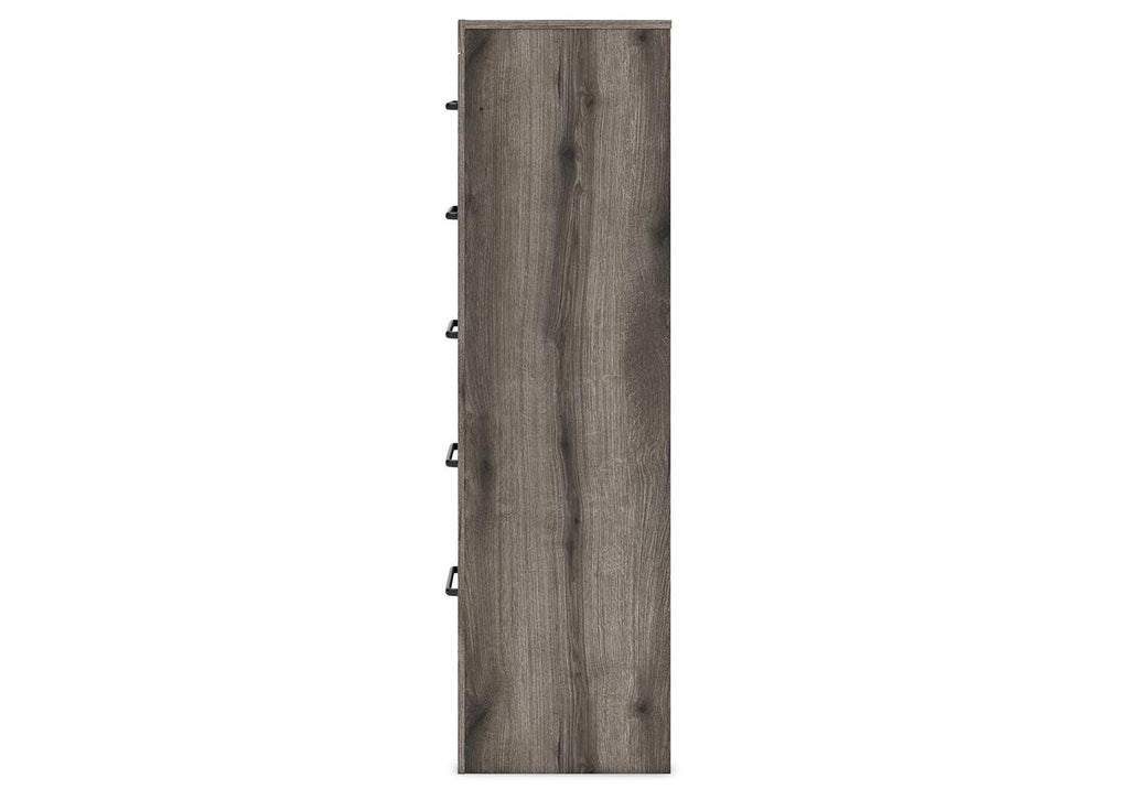 Urbanoore King Panel Bed, Dresser, Mirror, Chest and Nightstand side view
