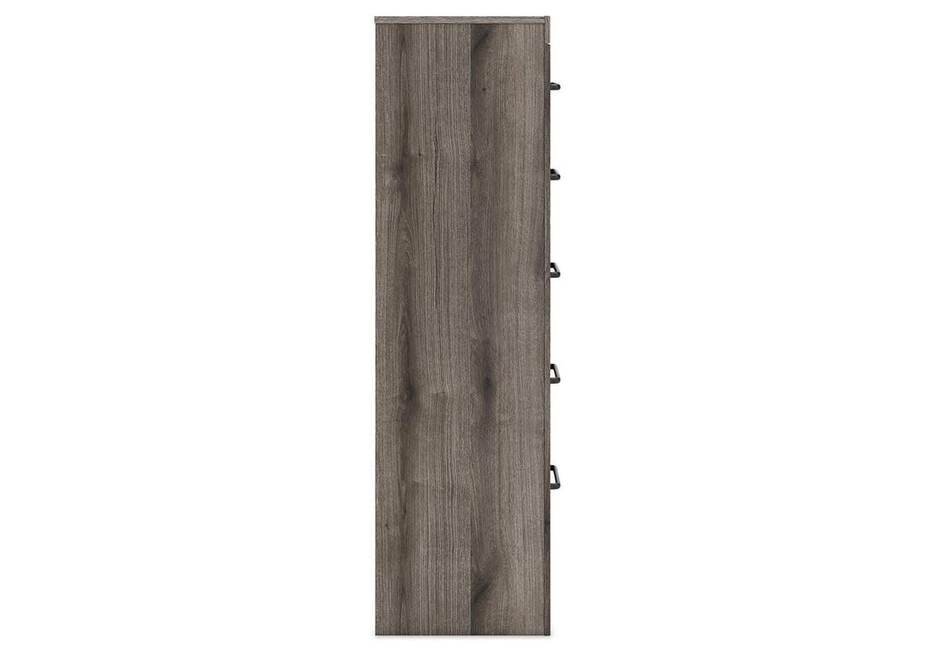 Urbanoore Twin Panel Bed with Storage, Dresser, Mirror, Chest and Nightstand side view