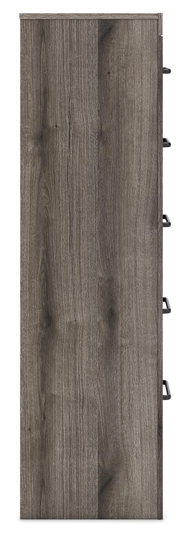 Graystorm Chest of Drawers in Brown Gray, side view