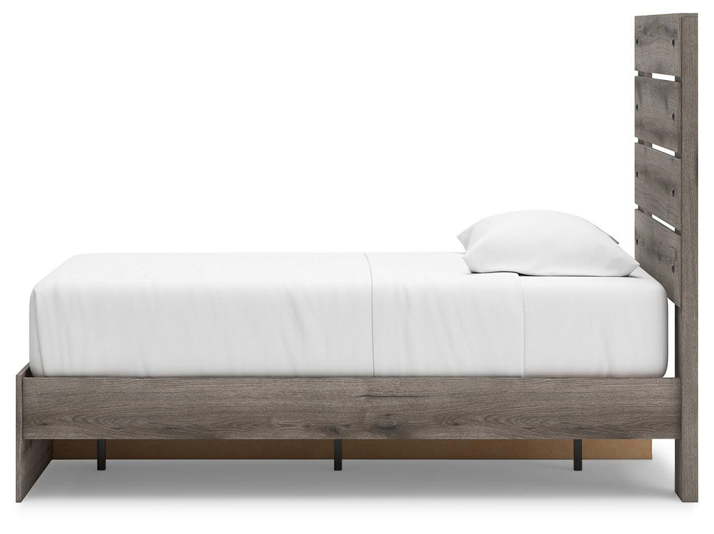 Graystorm Twin Panel Storage Bed in Brown Gray, alternate side view