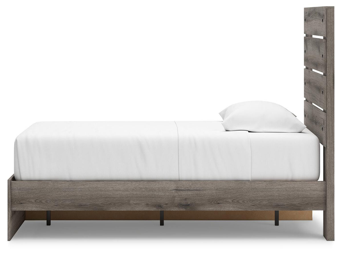 Graystorm Twin Panel Storage Bed in Brown Gray, alternate side view