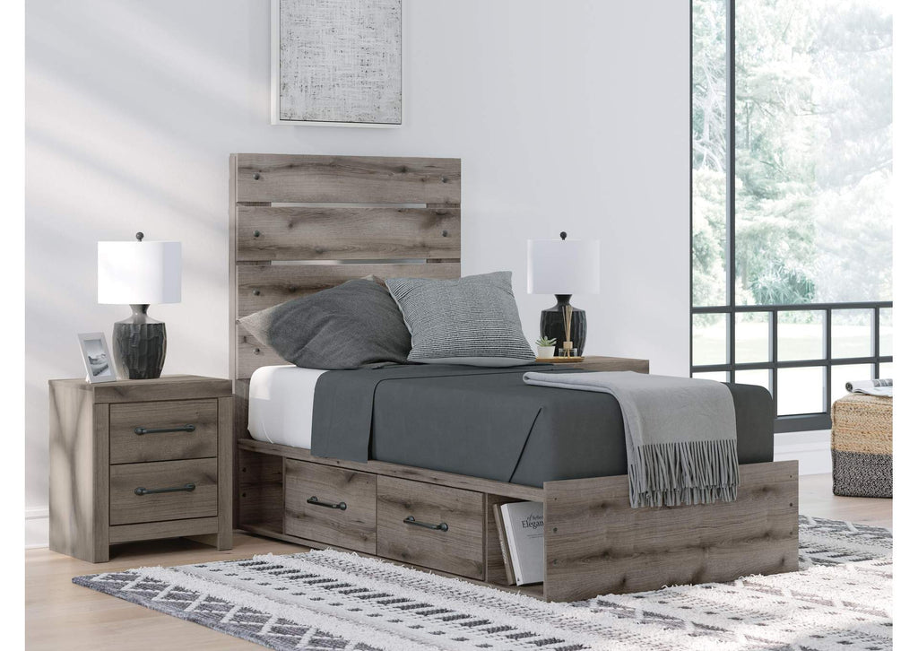 Urbanoore Twin Panel Bed with Storage, Dresser, Mirror, Chest and 2 Nightstands