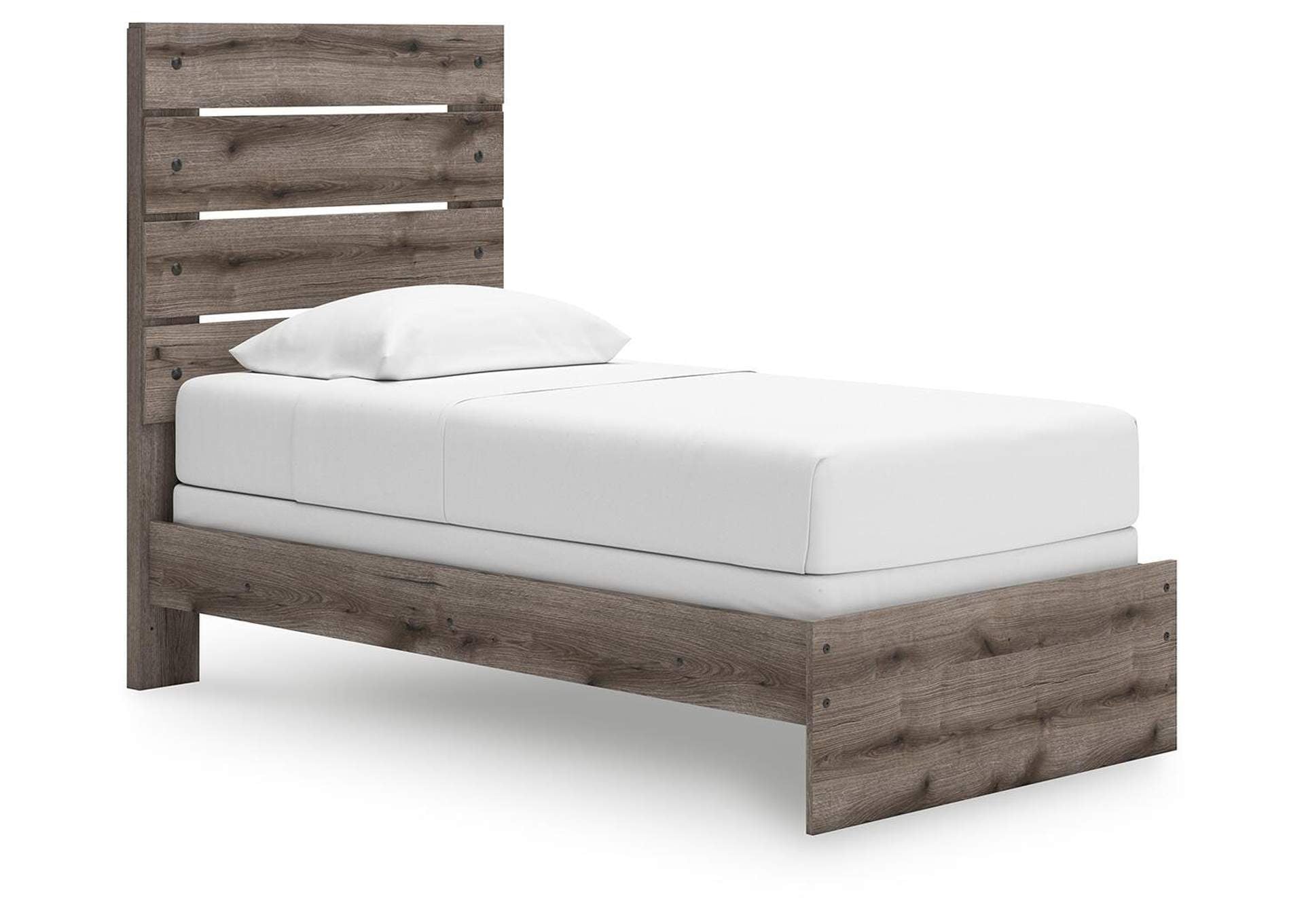 Urbanoore Twin Panel Bed, Dresser, Mirror, Chest and Nightstand angled view