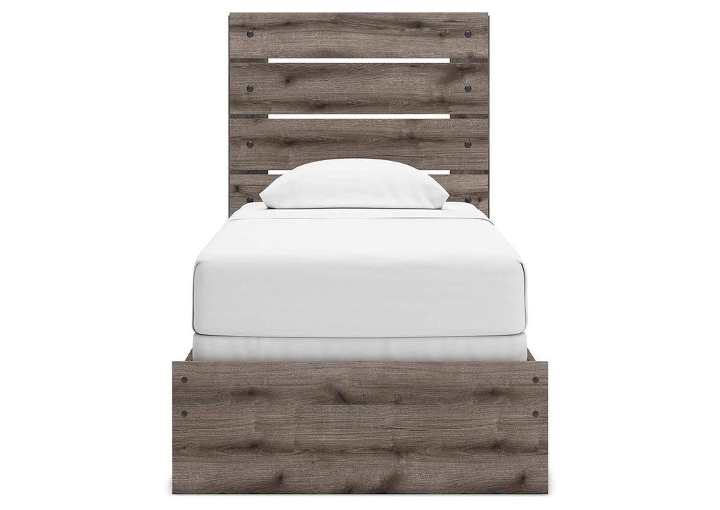 Urbanoore Twin Panel Bed, Dresser, Mirror and Nightstand front view