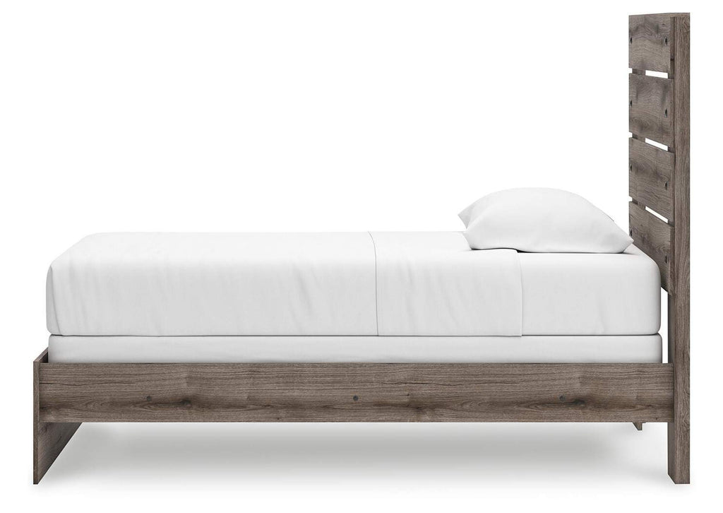 Urbanoore Twin Panel Bed, Dresser, Mirror and 2 Nightstands side view