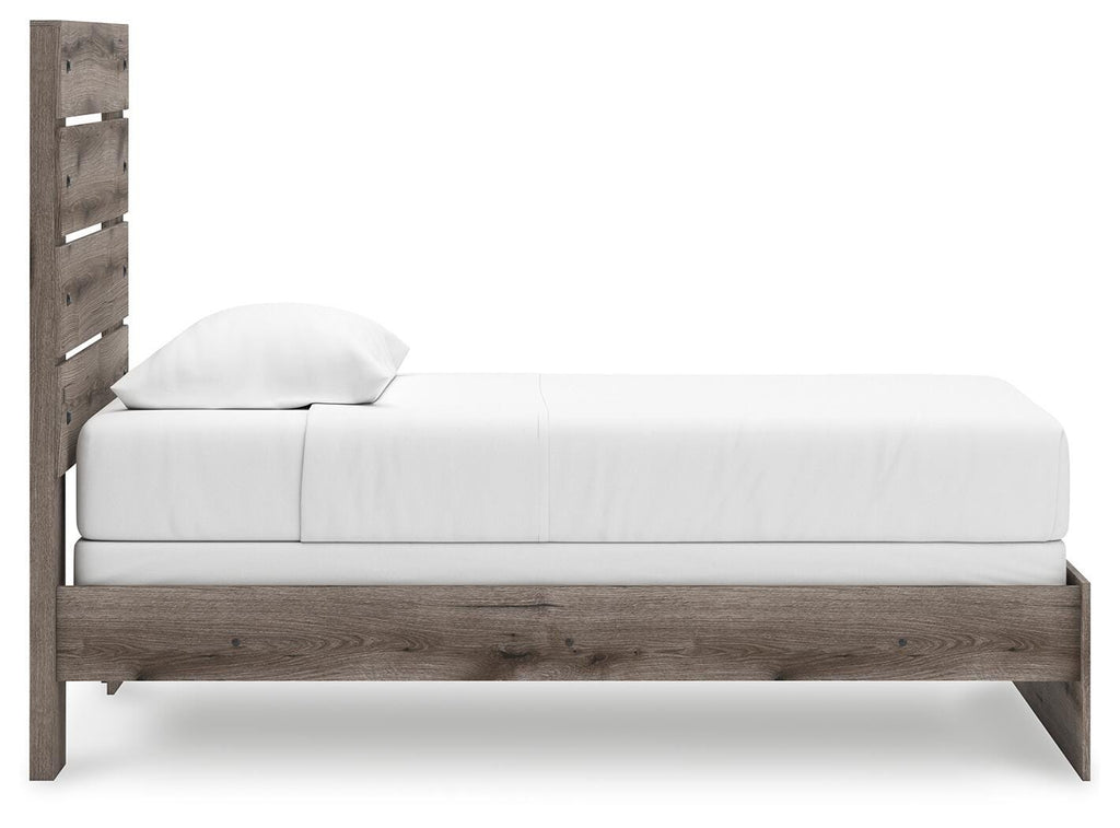 Graystorm Twin Panel Bed in Brown Gray, side view