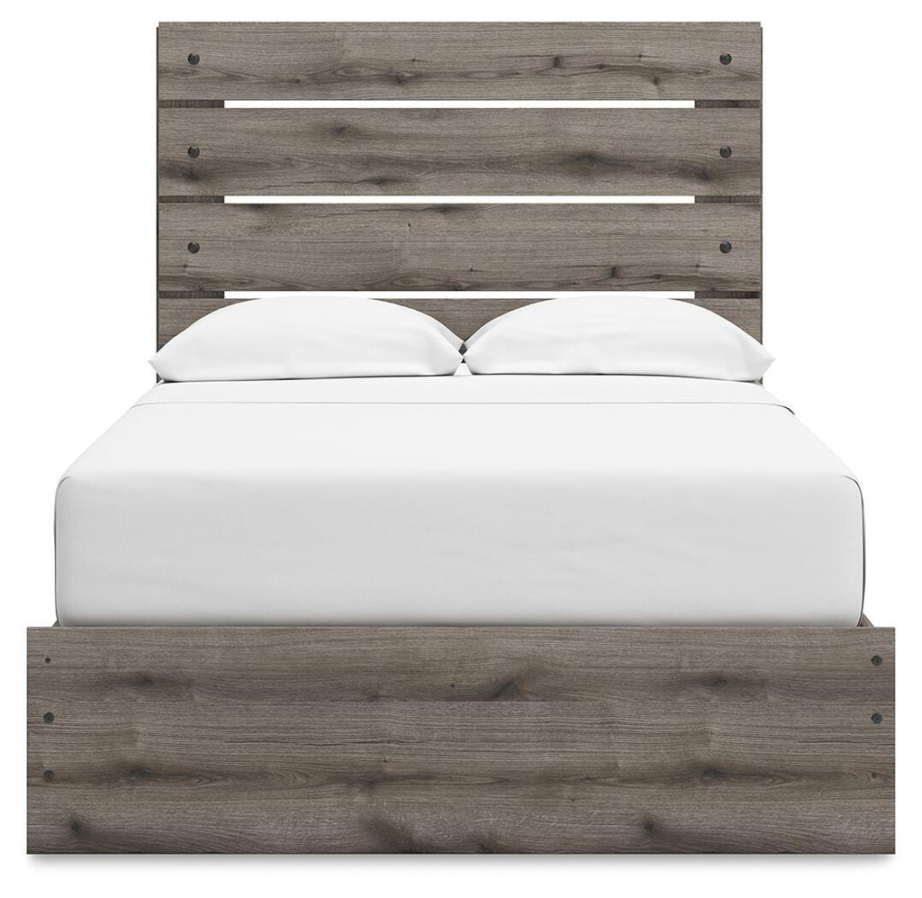 Graystorm Full Panel Storage Bed in Brown Gray, front view