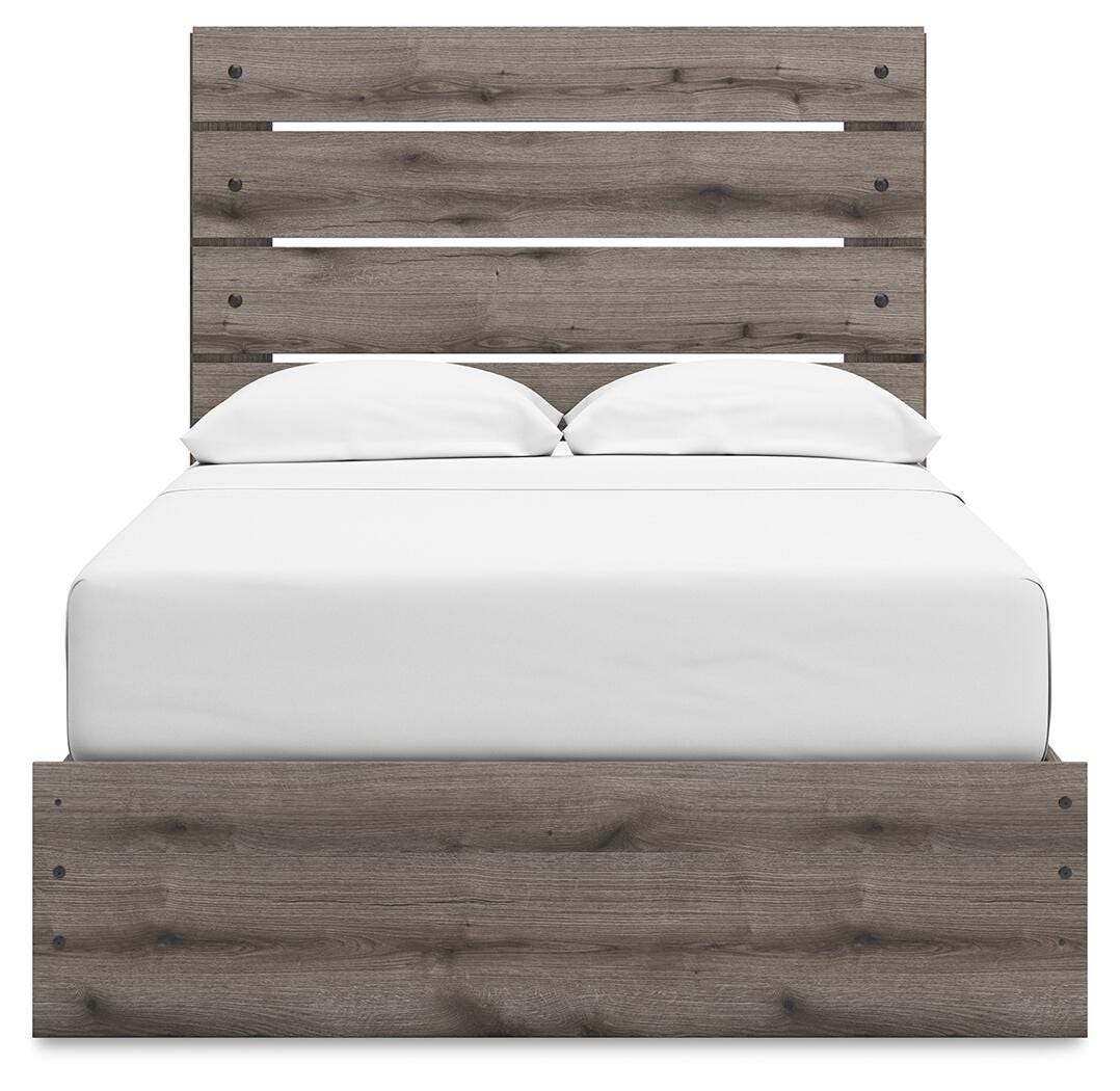 Graystorm Full Panel Storage Bed in Brown Gray, front view