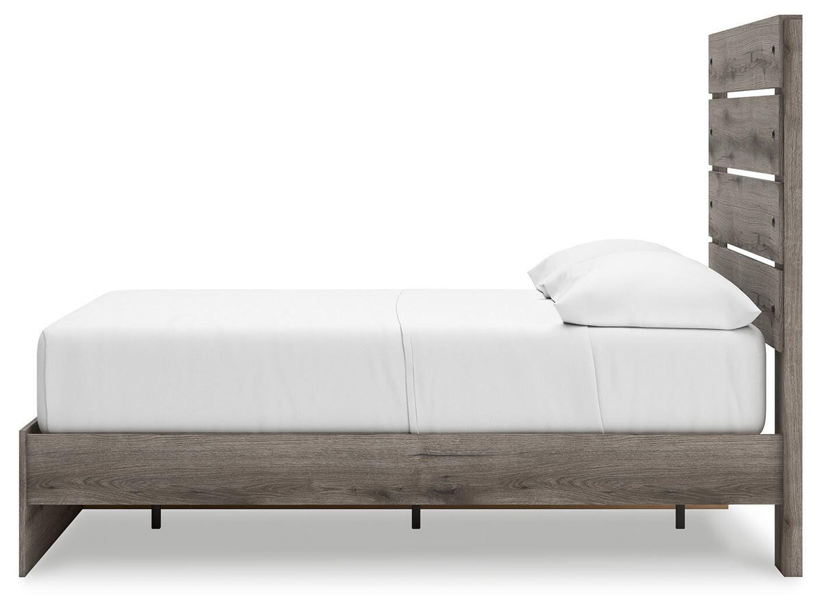 Graystorm Full Panel Storage Bed in Brown Gray, alternate side view