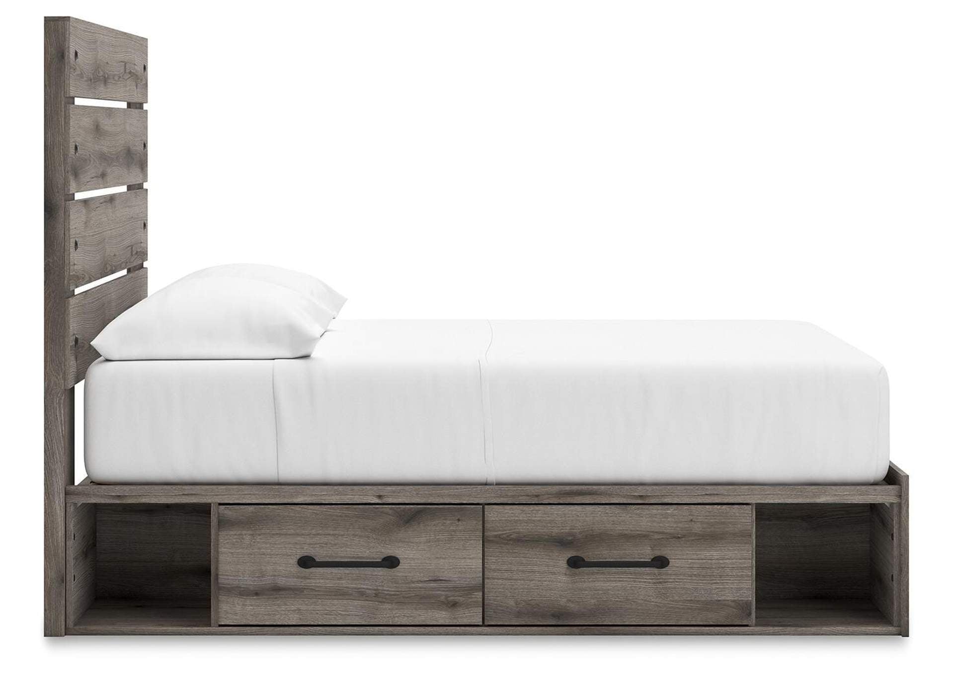 Urbanoore Full Panel Storage Bed, Dresser, Mirror, Chest and 2 Nightstands side view