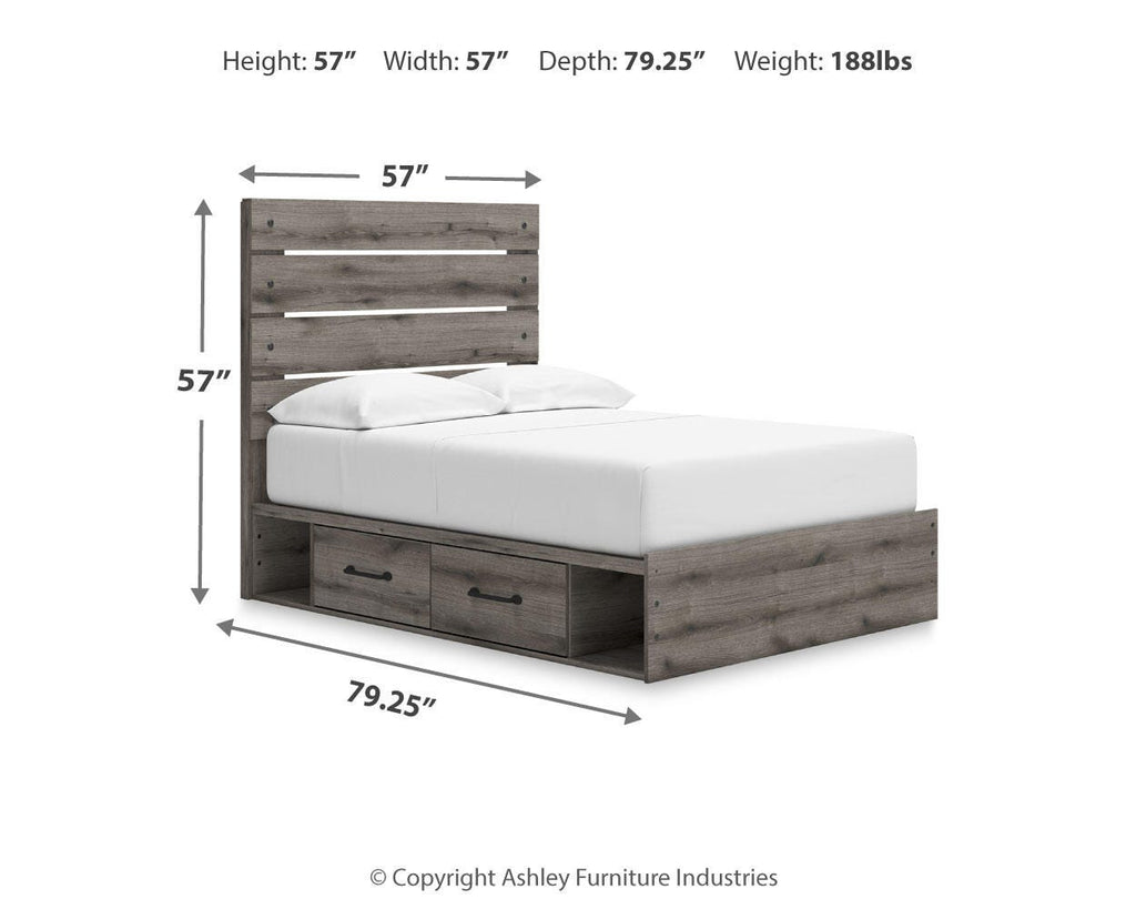 Graystorm Full Panel Storage Bed in Brown Gray, alternate view 4