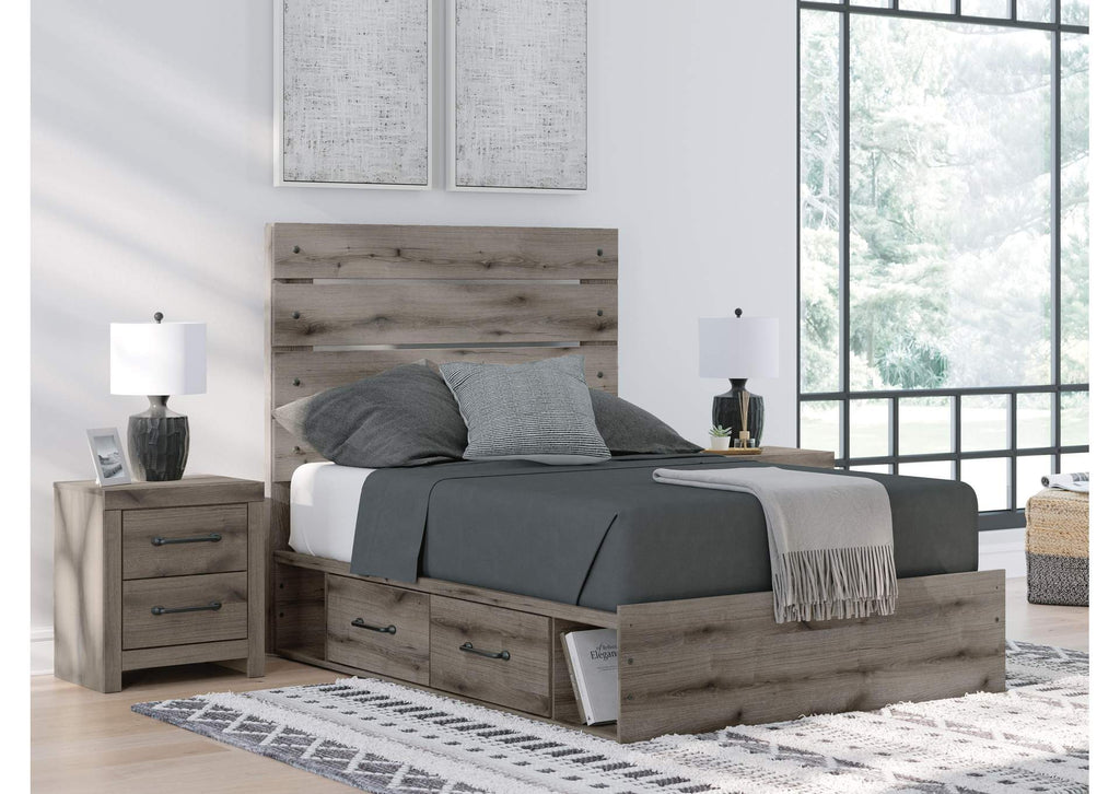 Urbanoore Full Panel Storage Bed, Dresser, Mirror, Chest and 2 Nightstands
