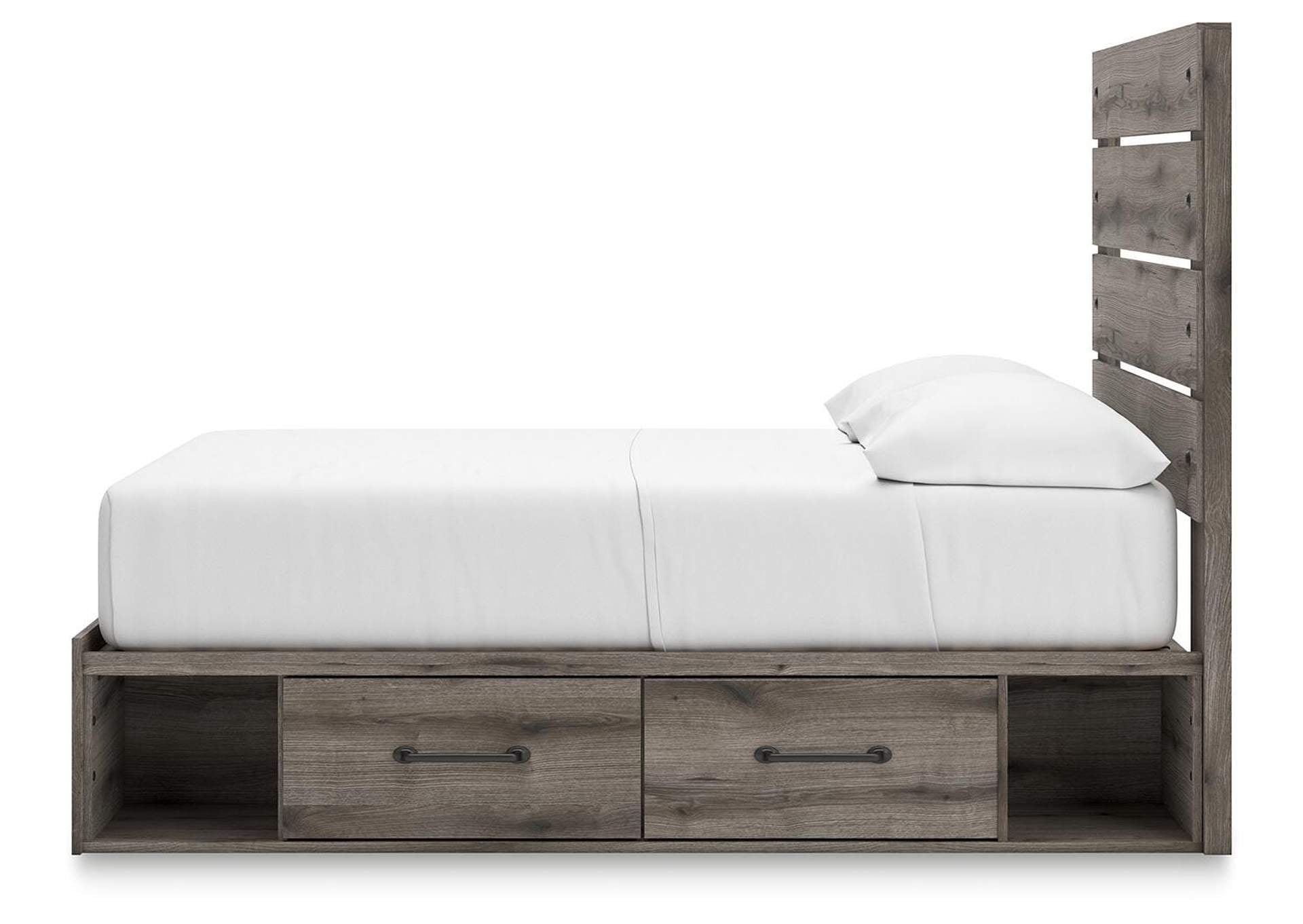 Urbanoore Full Panel Bed with Storage, Dresser, Mirror and Nightstand side view