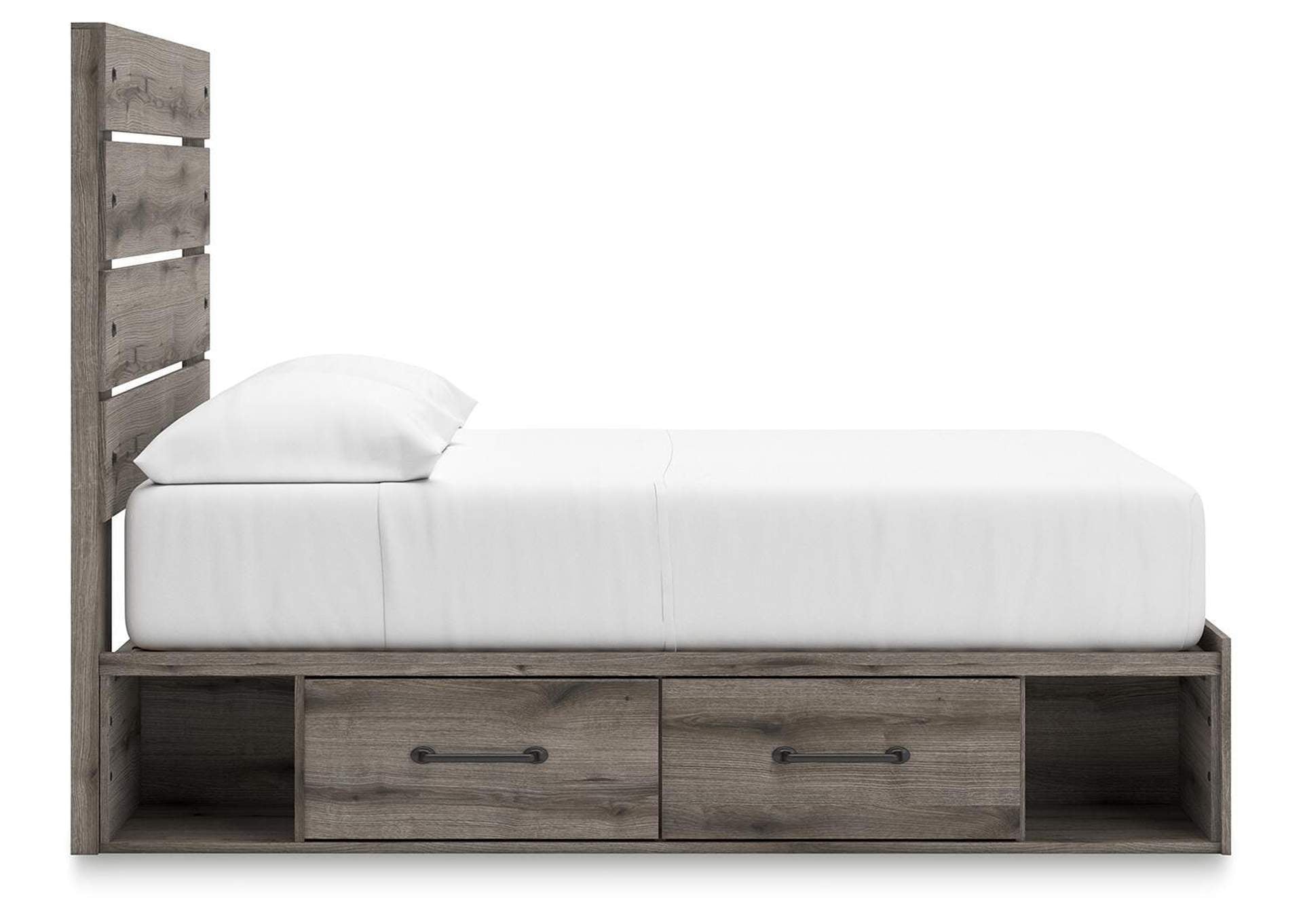 Urbanoore Full Panel Bed with Storage, Dresser and Nightstand side view
