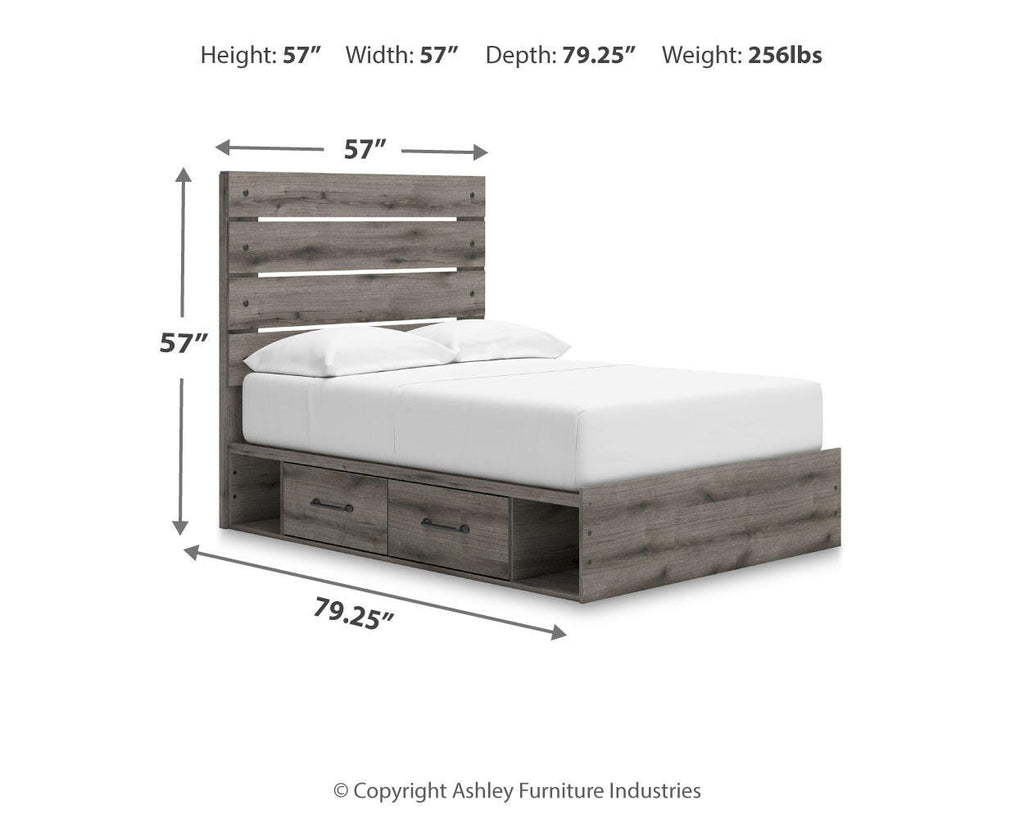 Graystorm Full Panel Bed with Storage in Brown Gray, alternate view 4