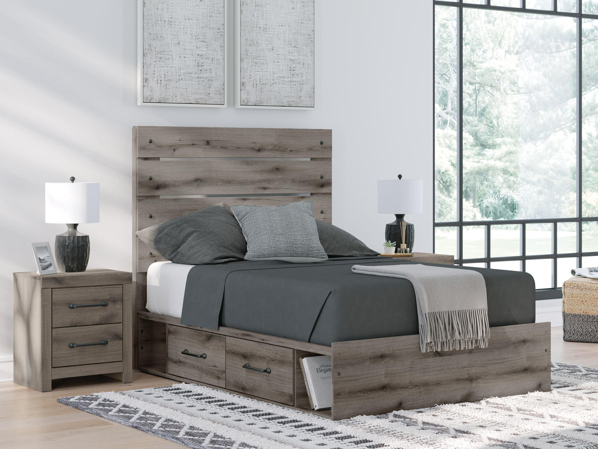 Graystorm Full Panel Bed with Storage in Brown Gray, alternate view 2