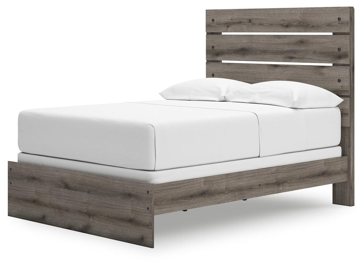 Graystorm Full Panel Bed in Brown Gray, angle view
