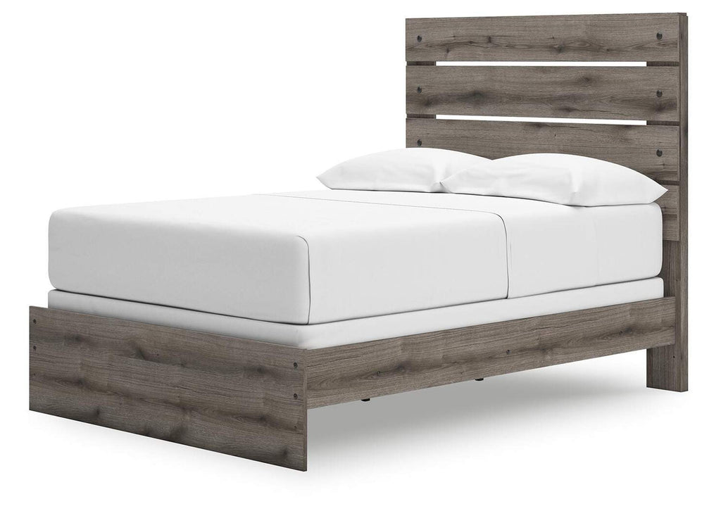 Urbanoore Full Panel Bed, Dresser, Mirror, Chest and 2 Nightstands angled view