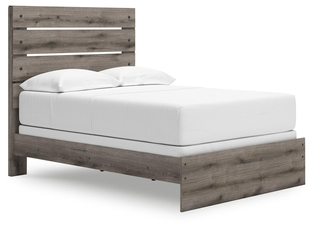 Graystorm Full Panel Bed in Brown Gray, angle view