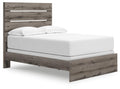 Graystorm Full Panel Bed in Brown Gray, angle view